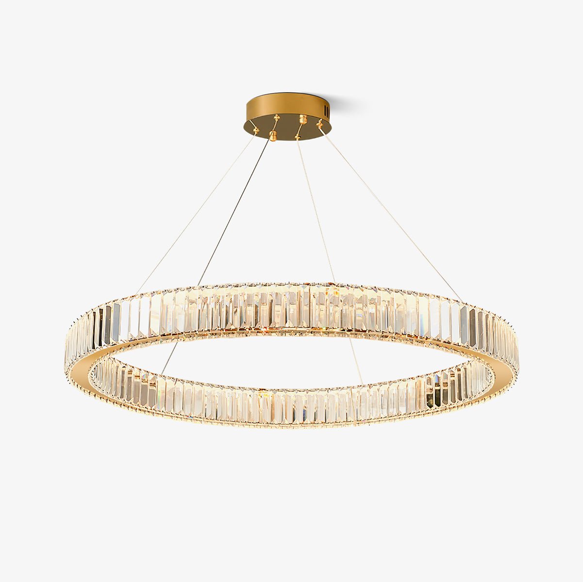 Crystal ring chandelier with gold finish, modern style for Lumotrot
