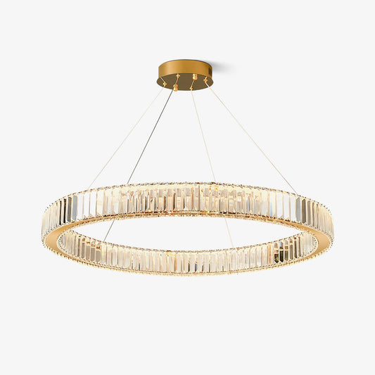 Crystal ring chandelier with gold finish, modern style for Lumotrot