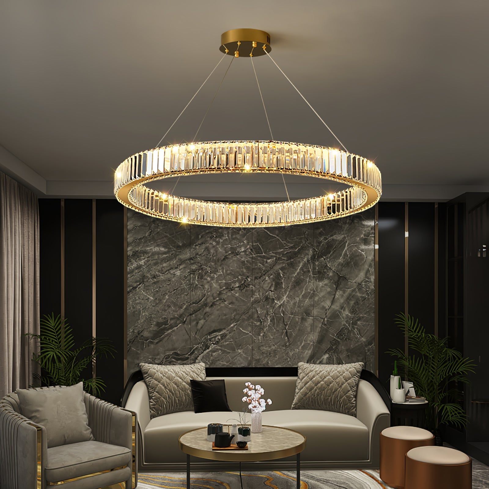 Crystal Ring Chandelier — Dazzling Ambiance - LumoTrot
