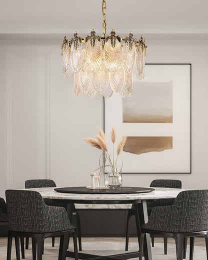 Art Deco Crystal Chandelier — Gilded Elegance - LumoTrot