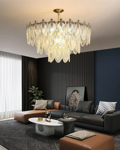 Art Deco Crystal Chandelier — Gilded Elegance - LumoTrot
