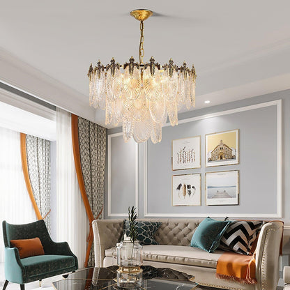 Art Deco Crystal Chandelier — Gilded Elegance - LumoTrot