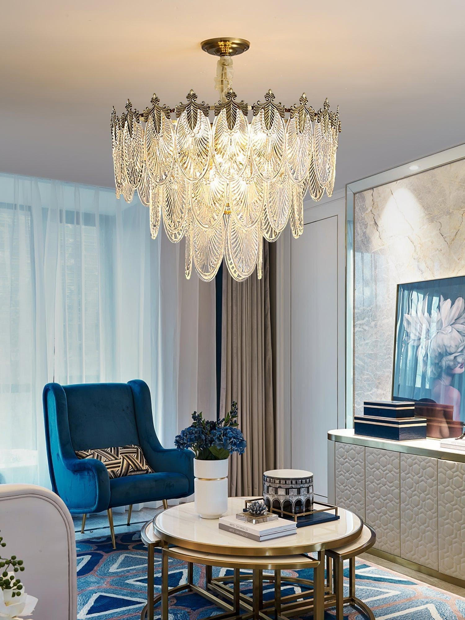 Art Deco Crystal Chandelier — Gilded Elegance - LumoTrot