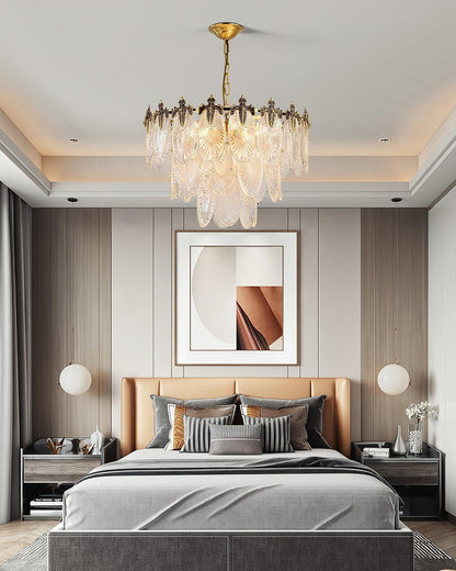 Art Deco Crystal Chandelier — Gilded Elegance - LumoTrot