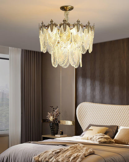 Art Deco Crystal Chandelier — Gilded Elegance - LumoTrot