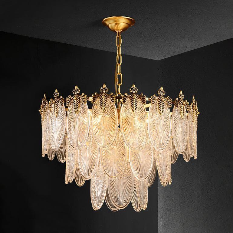 Art Deco Crystal Chandelier — Gilded Elegance - LumoTrot