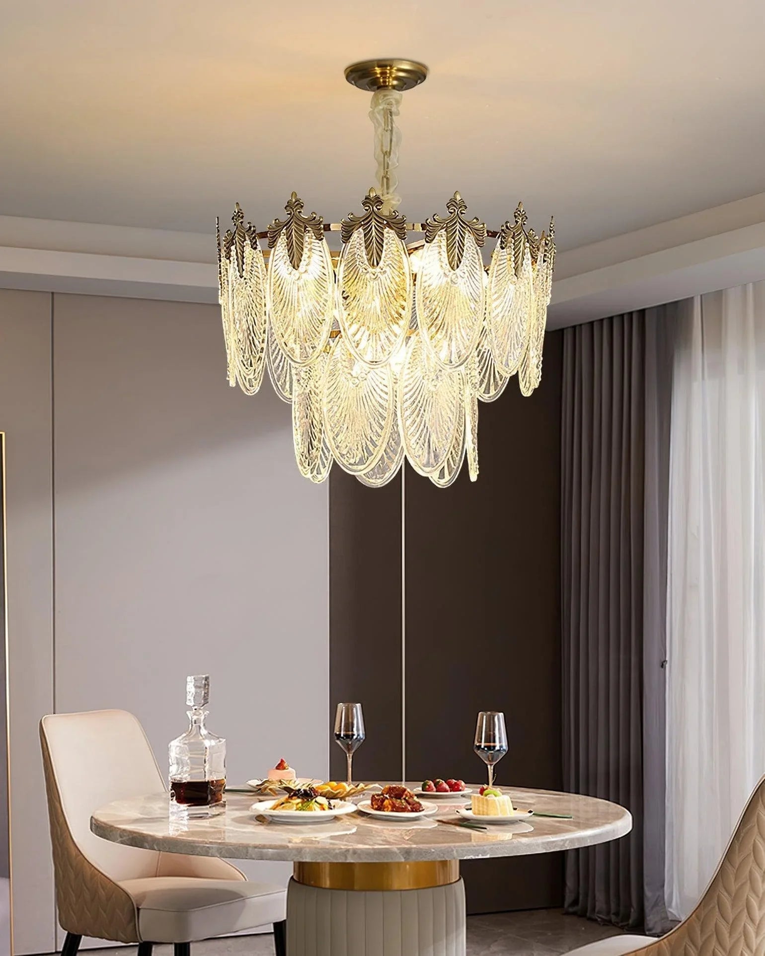 Art Deco Crystal Chandelier — Gilded Elegance - LumoTrot