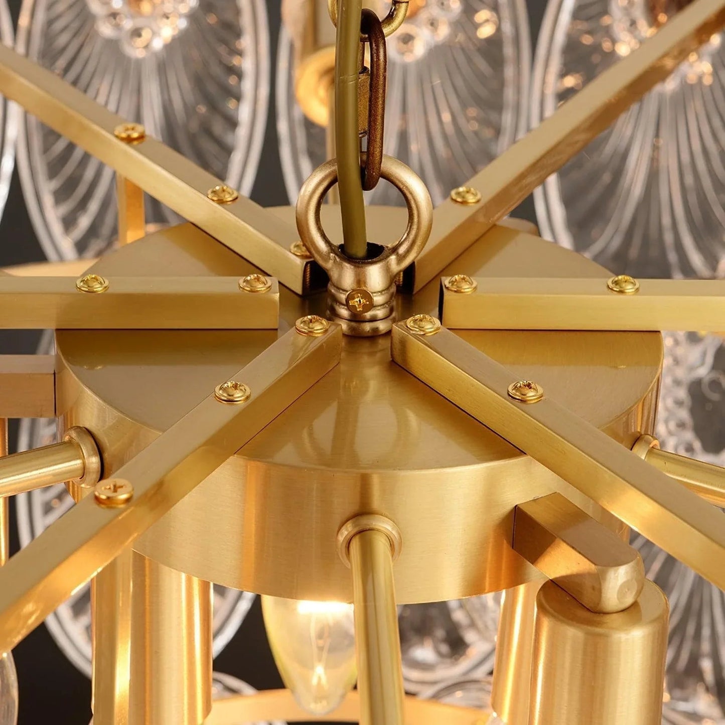 Art Deco Crystal Chandelier — Gilded Elegance - LumoTrot