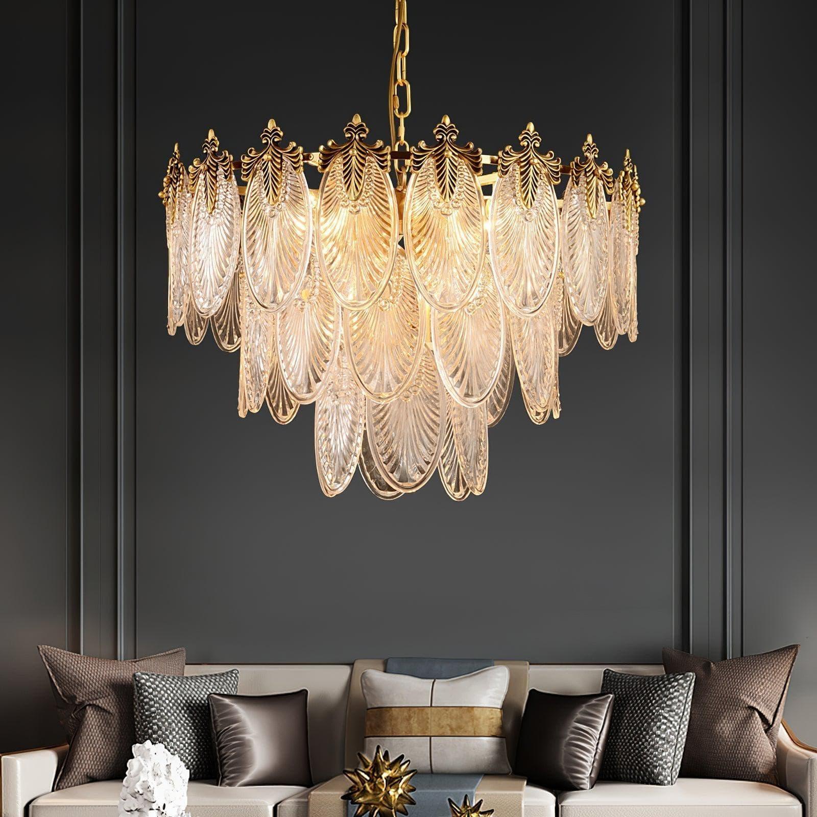 Art Deco Crystal Chandelier — Gilded Elegance - LumoTrot