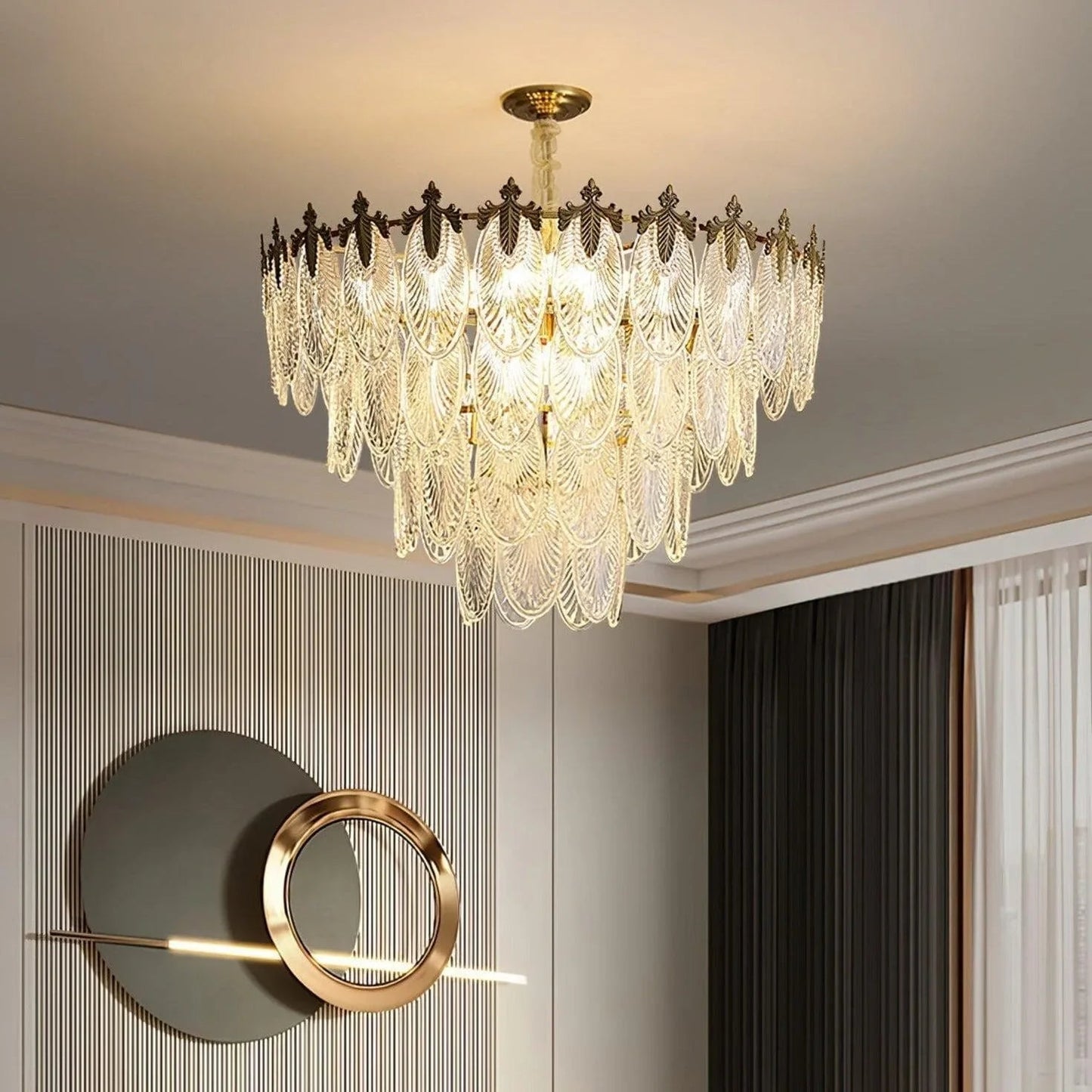 Art Deco Crystal Chandelier — Gilded Elegance - LumoTrot