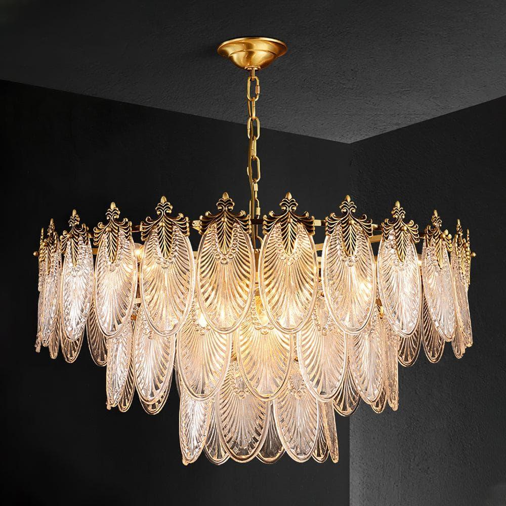 Art Deco Crystal Chandelier — Gilded Elegance - LumoTrot