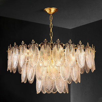 Art Deco Crystal Chandelier — Gilded Elegance - LumoTrot