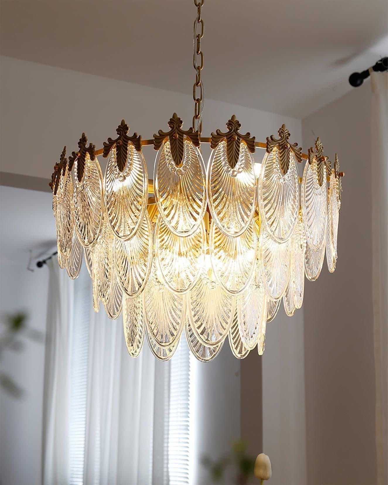 Art Deco Crystal Chandelier — Gilded Elegance - LumoTrot