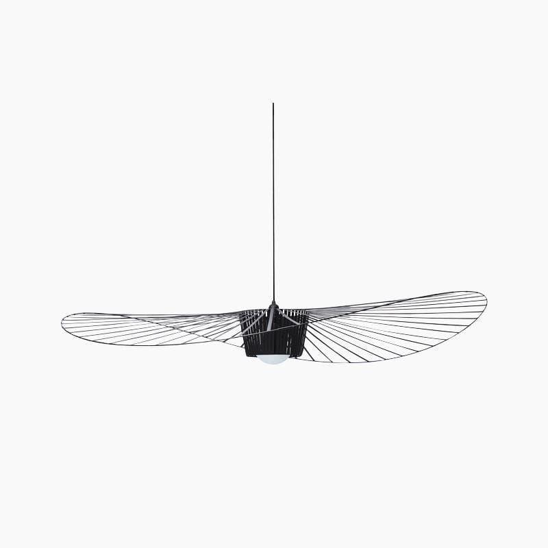 Scale reference of the large black metal wire pendant light