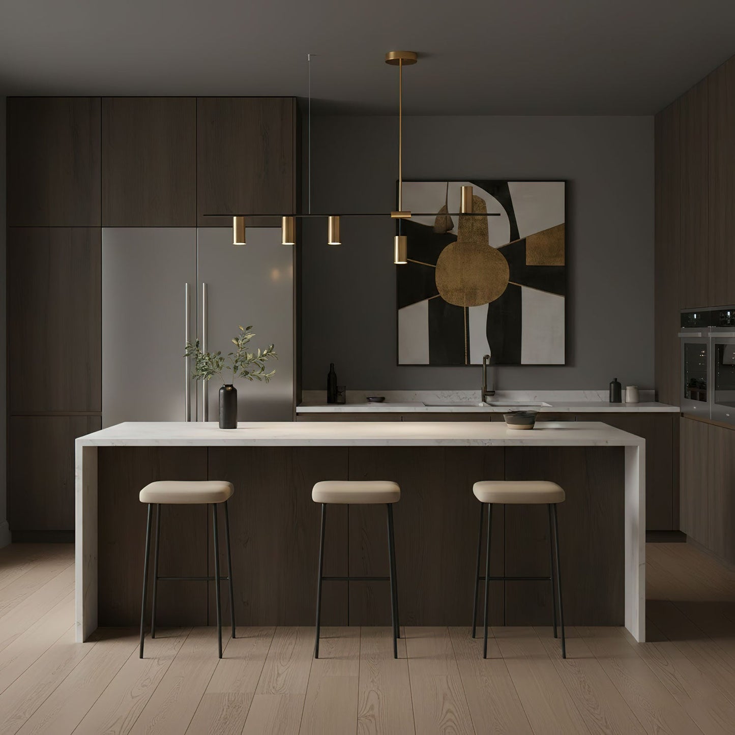 Brushed Brass Linear Light — Modern Sophistication - LumoTrot