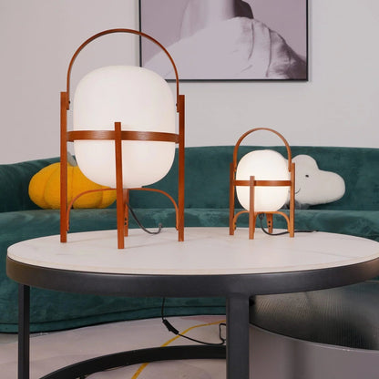 Wood & Glass Lantern Table Lamp — Japandi Soft Glow - LumoTrot