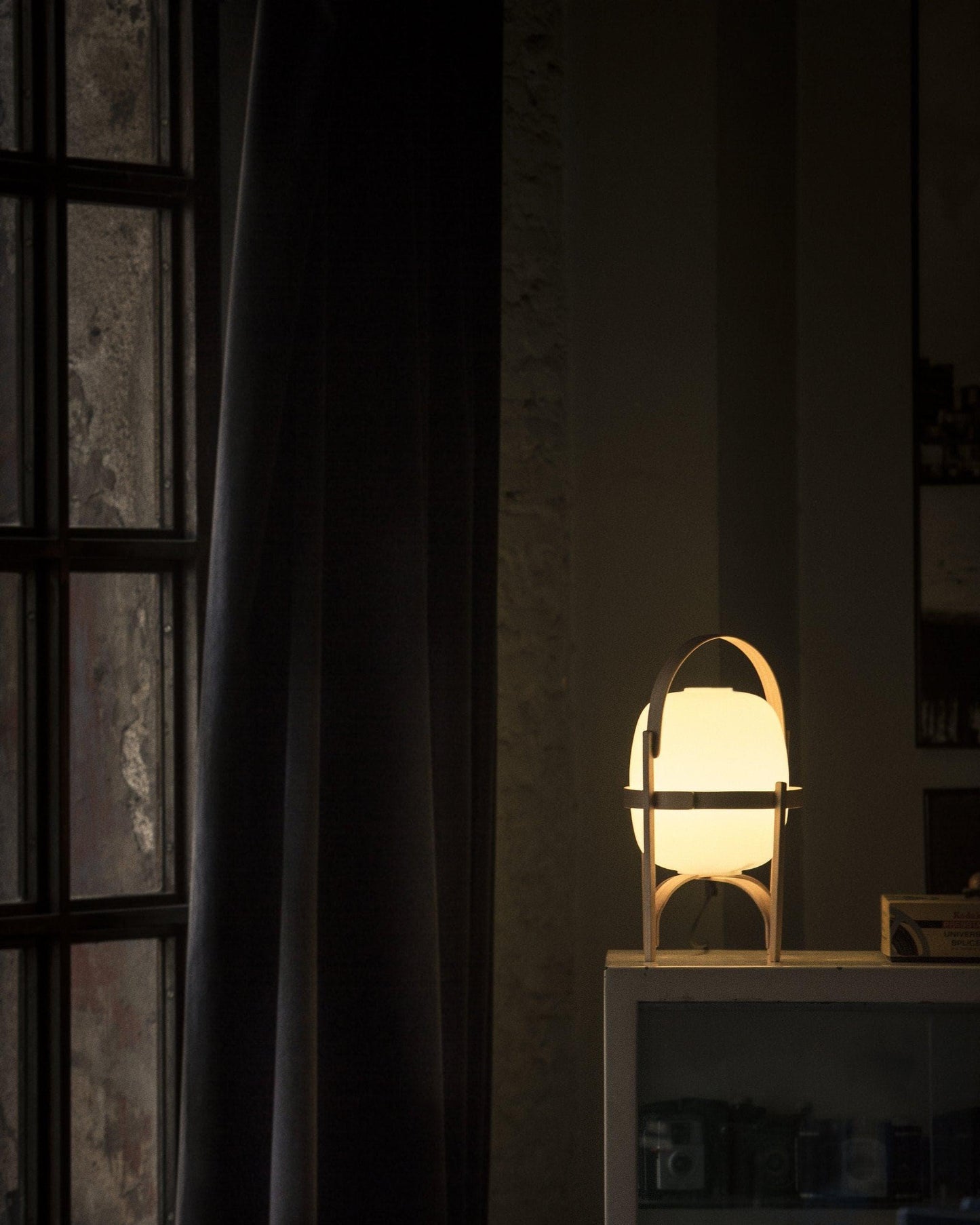 Wood & Glass Lantern Lamp — Soft Ambiance