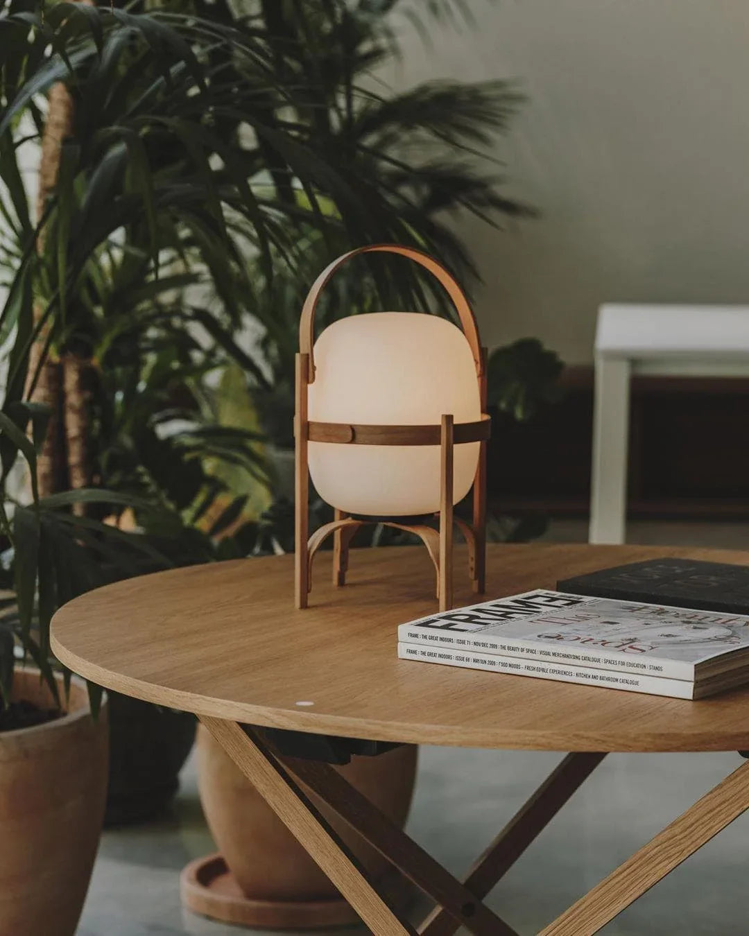 Wood & Glass Lantern Lamp — Soft Ambiance