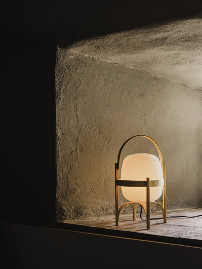 Wood & Glass Lantern Lamp — Soft Ambiance