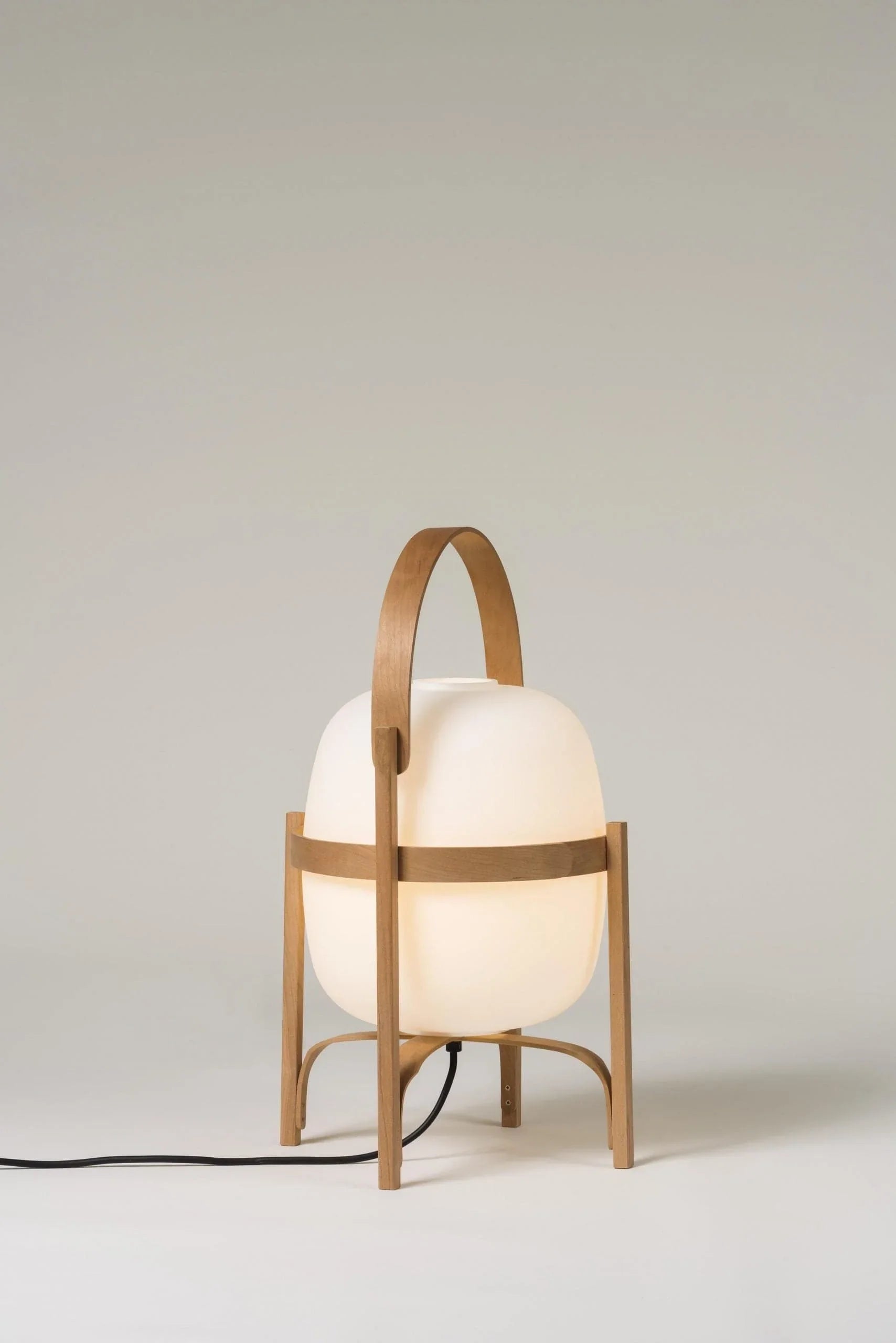 Wood & Glass Lantern Lamp — Soft Ambiance
