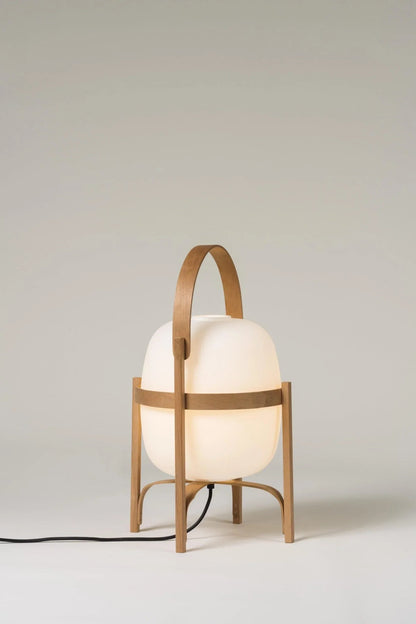 Wood & Glass Lantern Lamp — Soft Ambiance