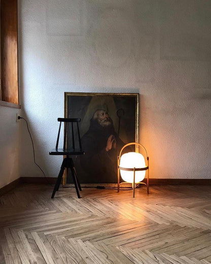 Wood & Glass Lantern Lamp — Soft Ambiance