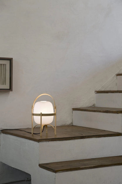 Wood & Glass Lantern Lamp — Soft Ambiance