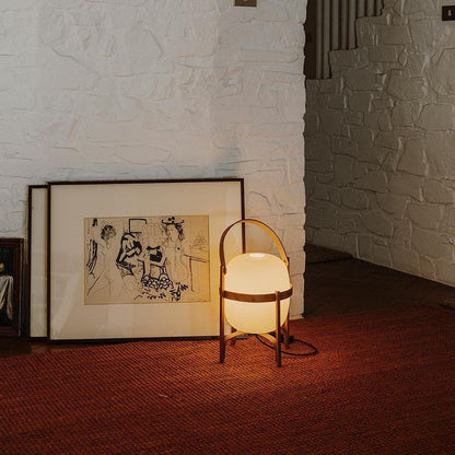 Wood & Glass Lantern Lamp — Soft Ambiance