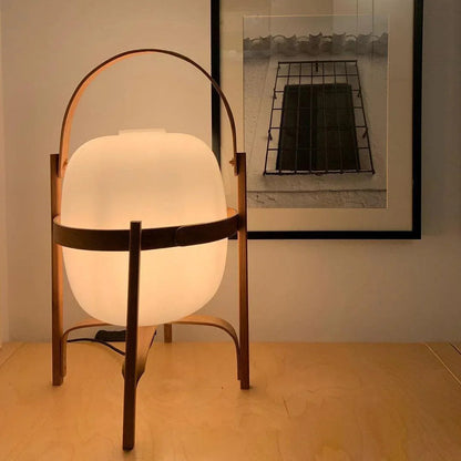Wood & Glass Lantern Lamp — Soft Ambiance