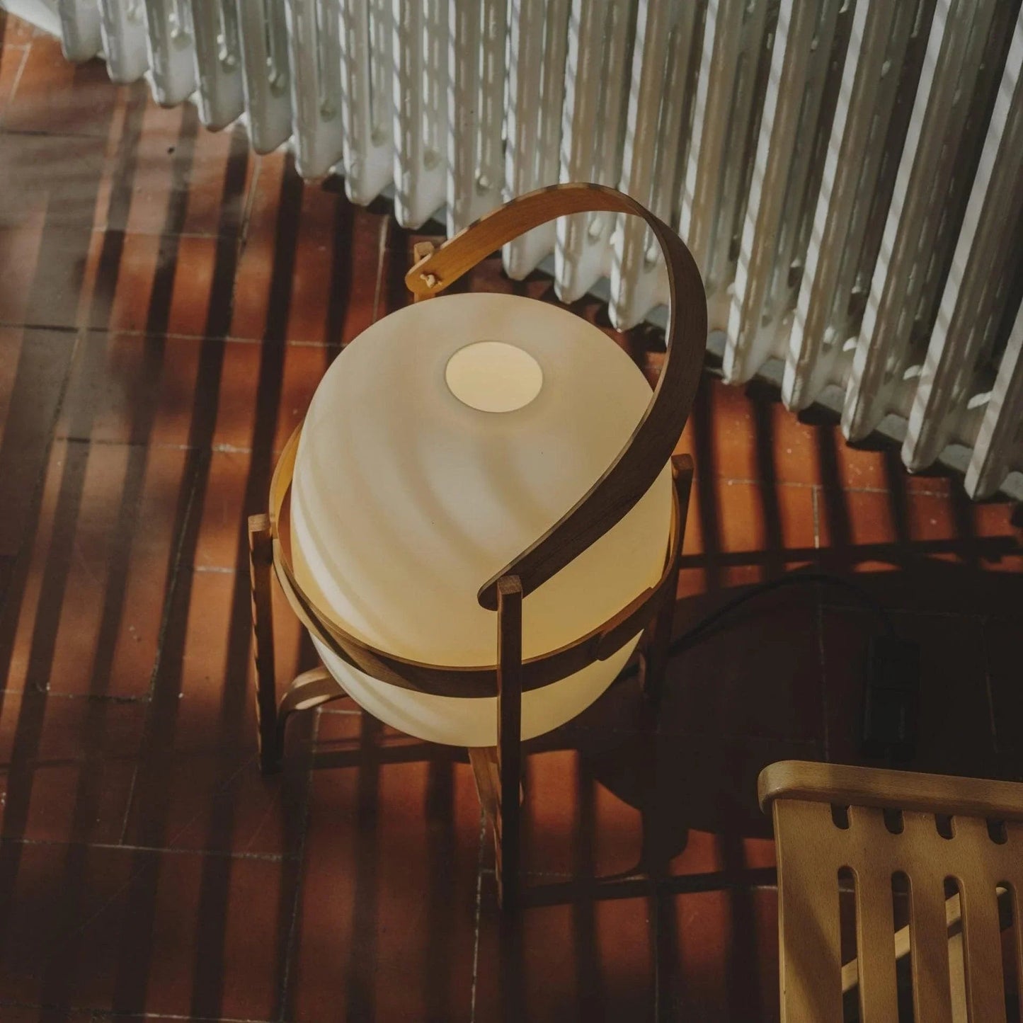 Wood & Glass Lantern Lamp — Soft Ambiance