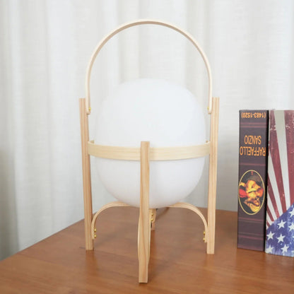Wood & Glass Lantern Lamp — Soft Ambiance