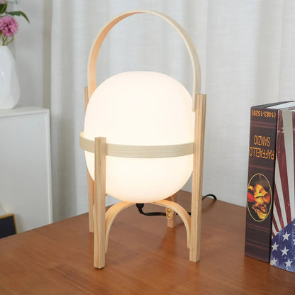 Wood & Glass Lantern Lamp — Soft Ambiance