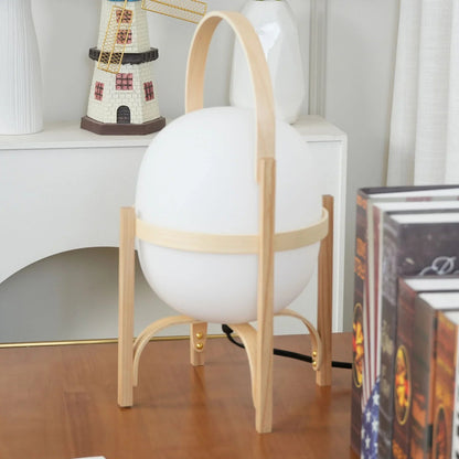 Wood & Glass Lantern Lamp — Soft Ambiance