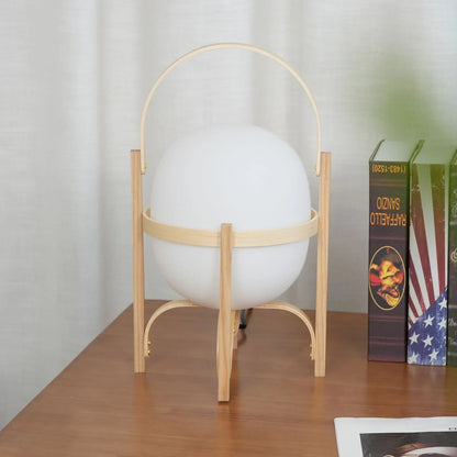 Wood & Glass Lantern Lamp — Soft Ambiance