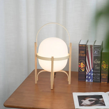 Wood & Glass Lantern Lamp — Soft Ambiance