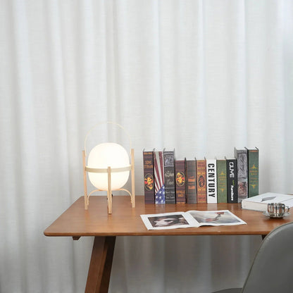 Wood & Glass Lantern Lamp — Soft Ambiance