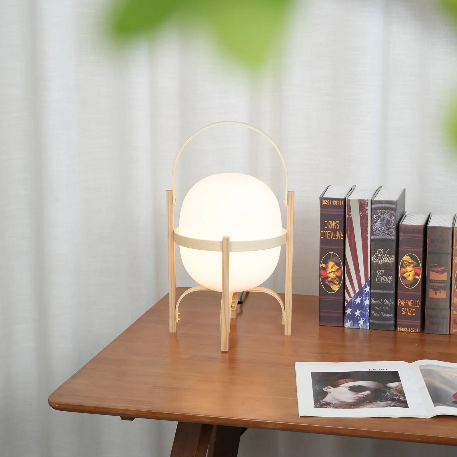 Wood & Glass Lantern Lamp — Soft Ambiance