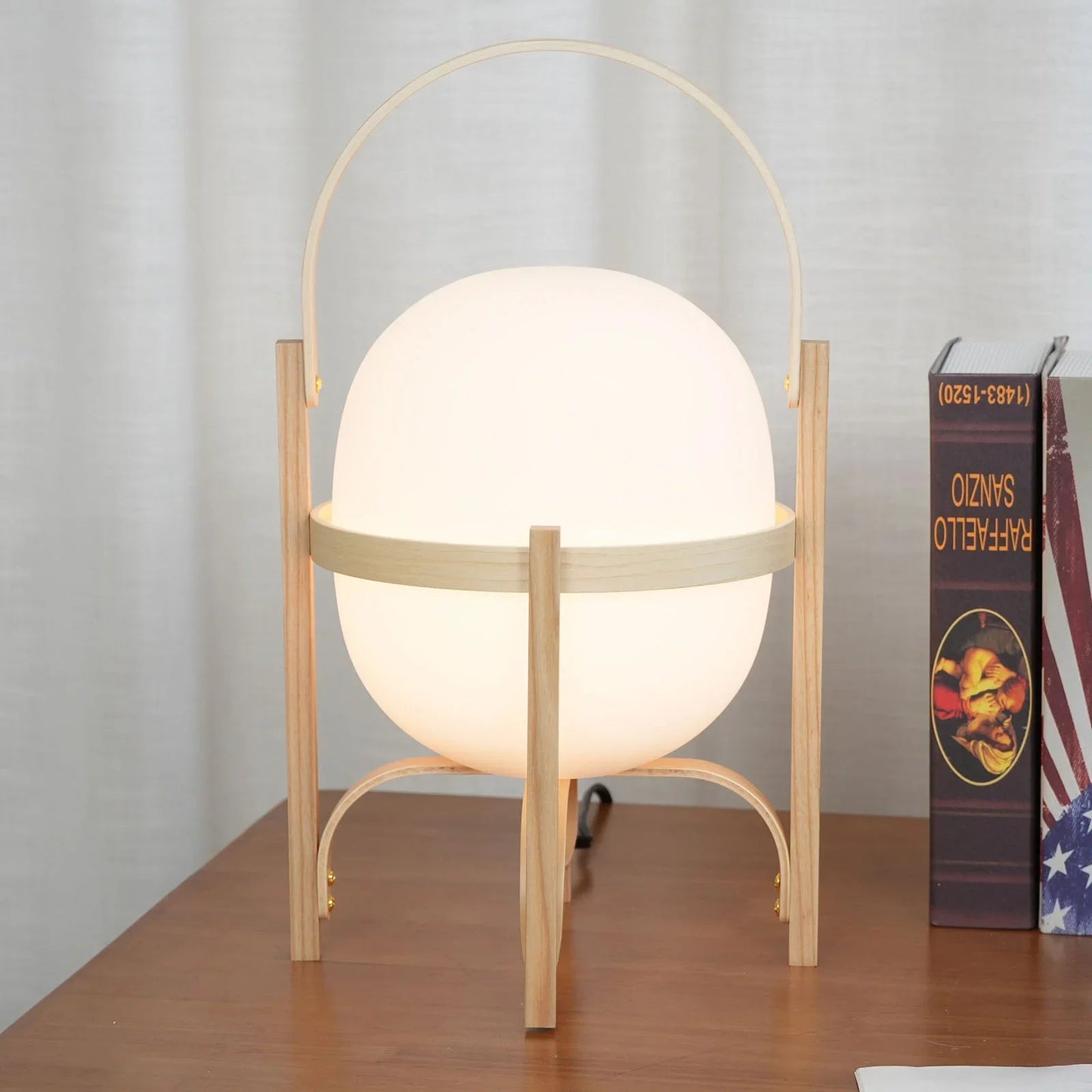 Wood & Glass Lantern Lamp — Soft Ambiance