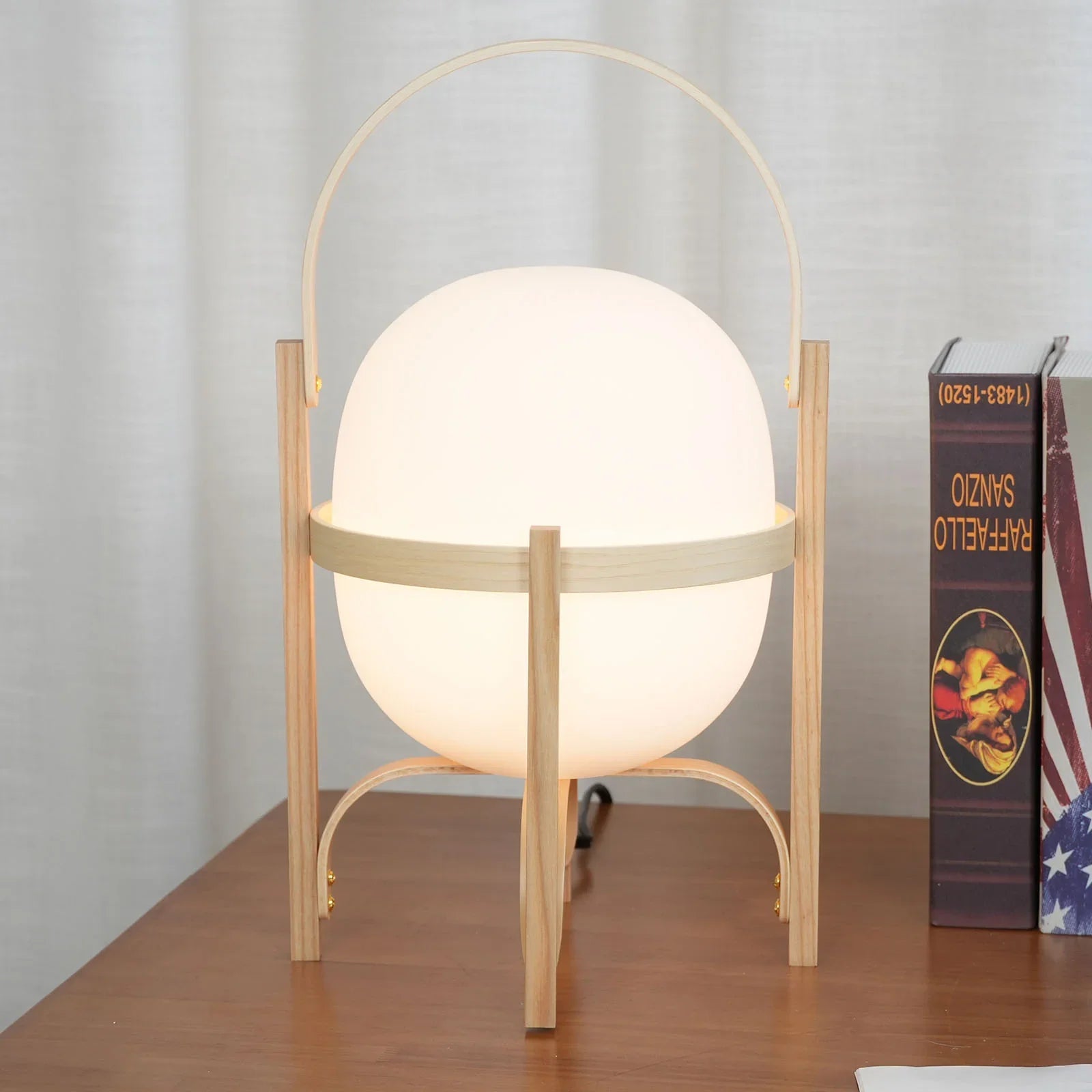 Wood & Glass Lantern Lamp — Soft Ambiance