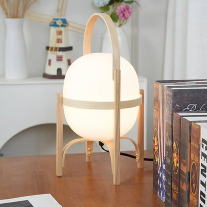 Wood & Glass Lantern Lamp — Soft Ambiance