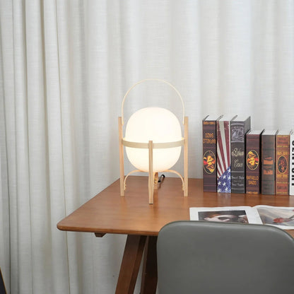 Wood & Glass Lantern Lamp — Soft Ambiance