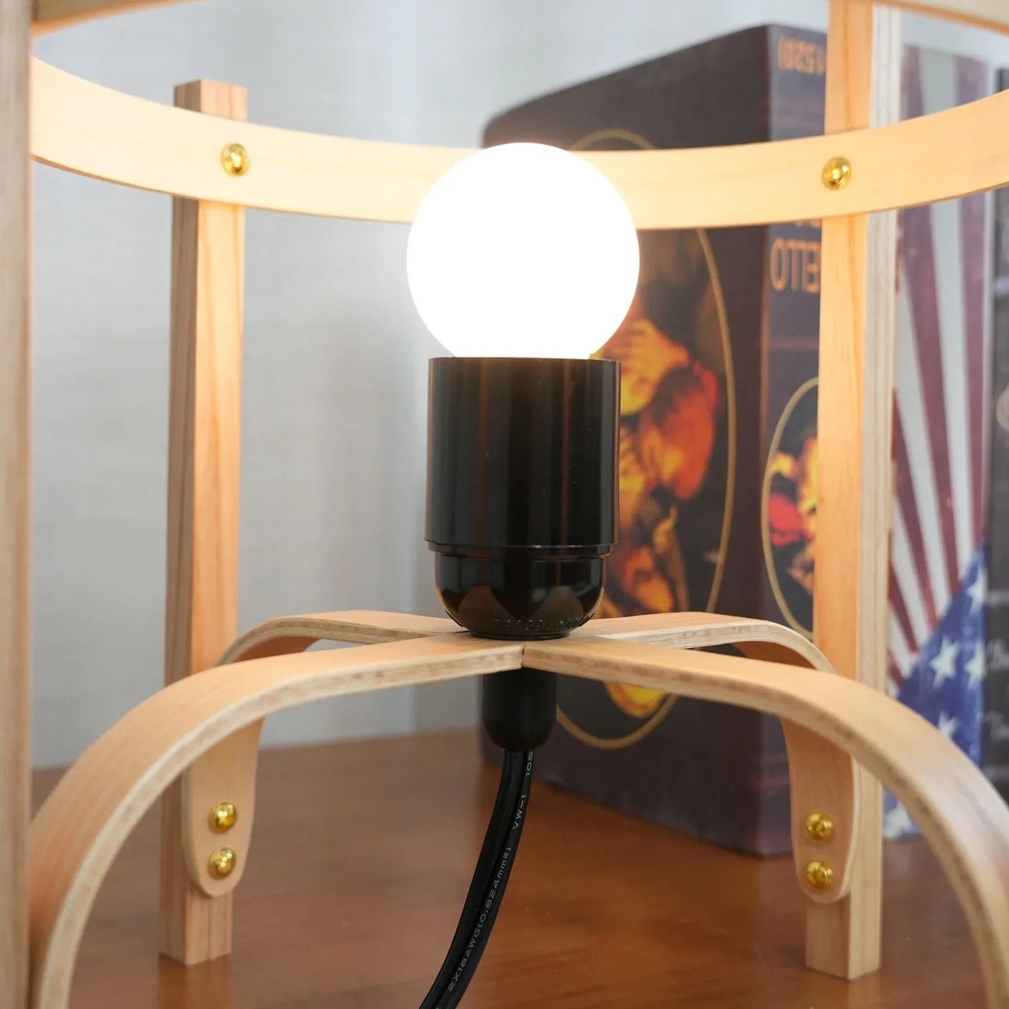 Wood & Glass Lantern Lamp — Soft Ambiance