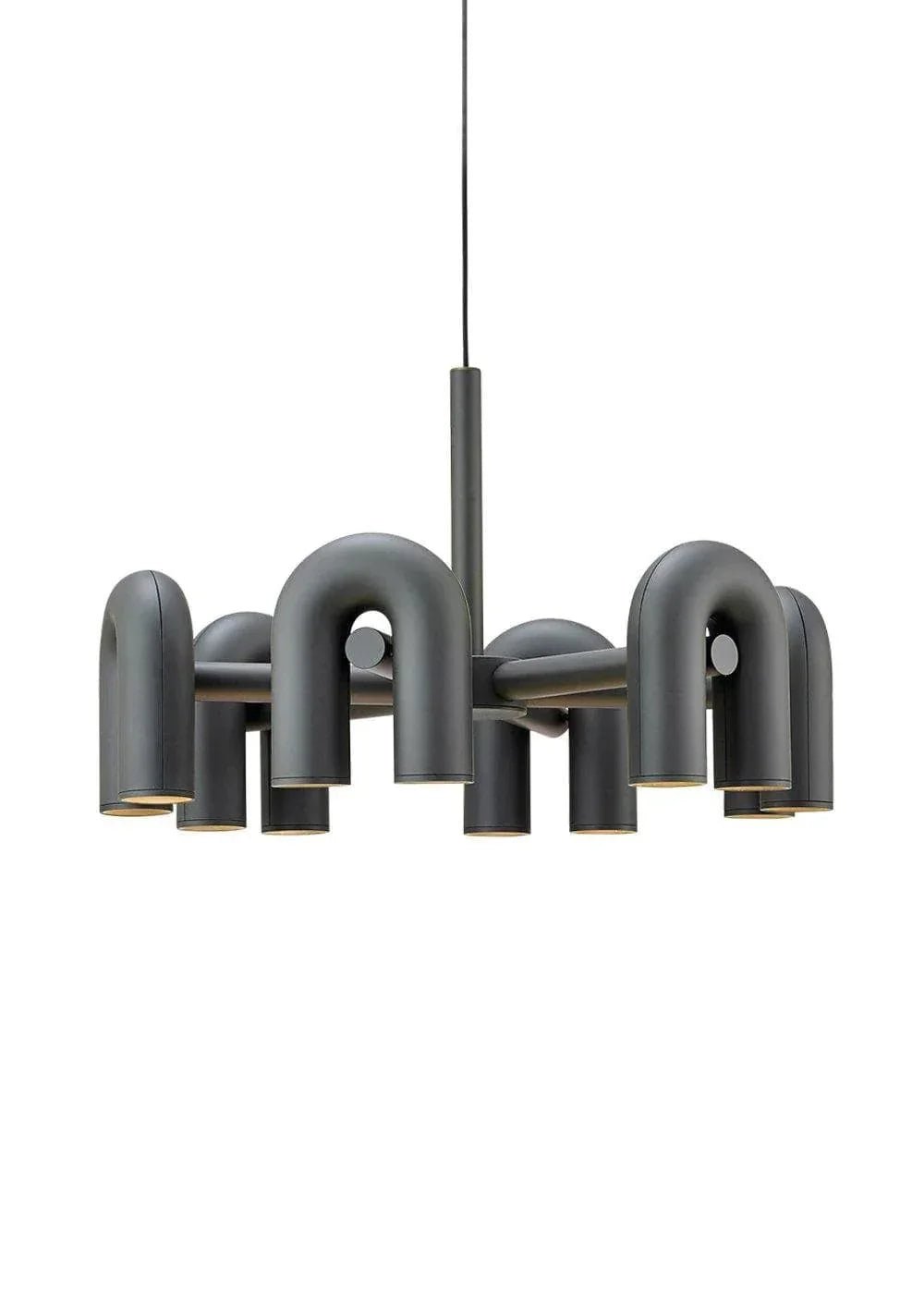 Matte Black Iron Chandelier — Sculptural Statement - LumoTrot