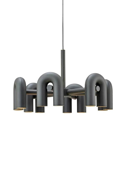 Matte Black Iron Chandelier — Sculptural Statement - LumoTrot