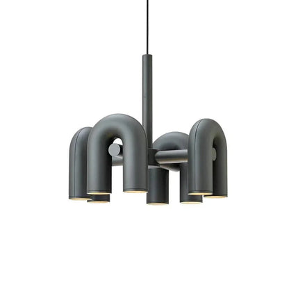 Matte Black Iron Chandelier — Sculptural Statement - LumoTrot