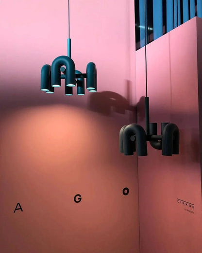 Matte Black Iron Chandelier — Sculptural Statement - LumoTrot