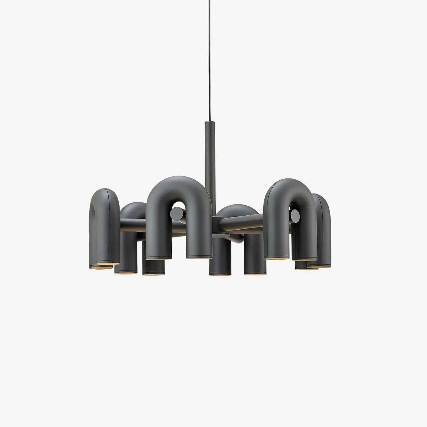 Matte Black Iron Chandelier — Sculptural Statement - LumoTrot