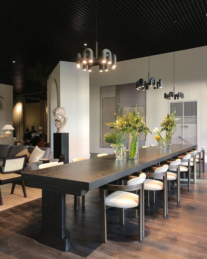 Matte Black Iron Chandelier — Sculptural Statement - LumoTrot