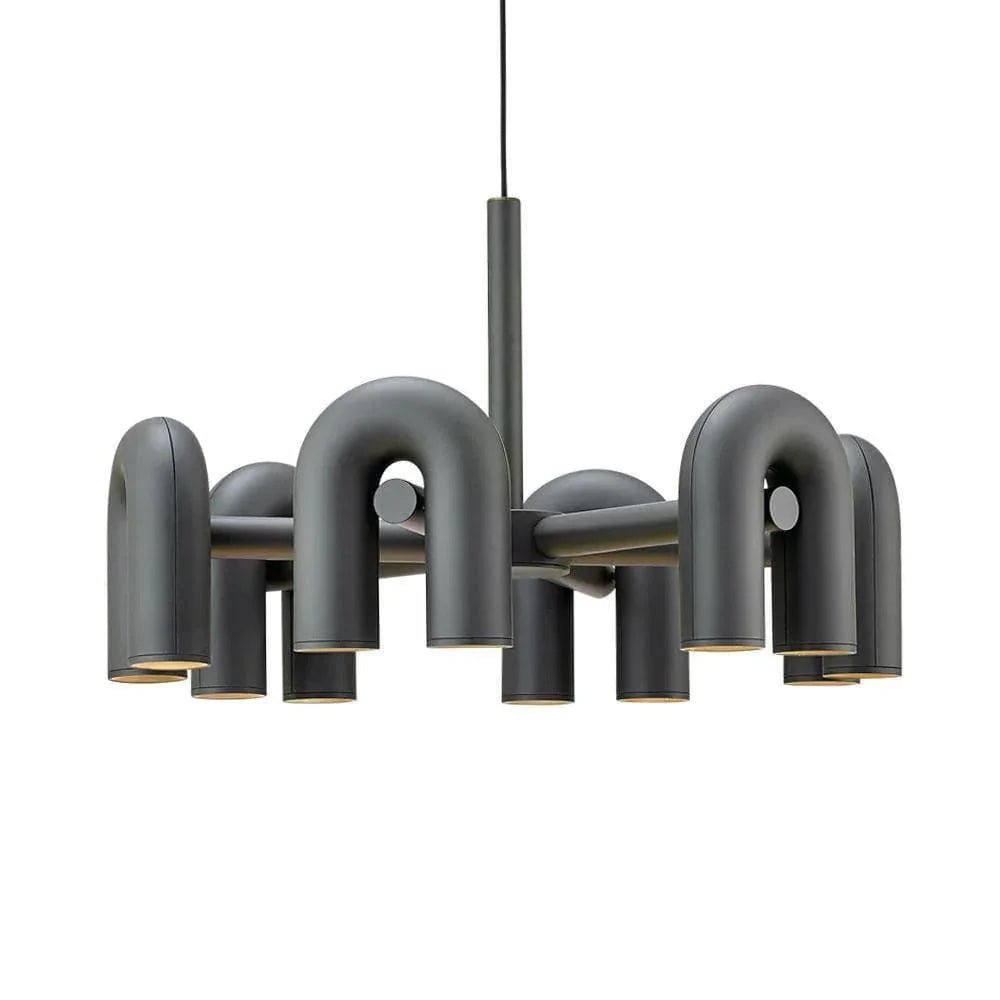 Matte Black Iron Chandelier — Sculptural Statement - LumoTrot