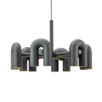 Matte Black Iron Chandelier — Sculptural Statement - LumoTrot